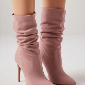 Elegant Mauve Heeled Boots for Women